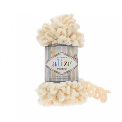 Пряжа Alize Puffy 100% Микрополиэстер 100гр №742, ваниль 12938 - фото 10115