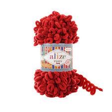 Пряжа Alize Puffy Fine 100% микрополиэстер 100г/14м №56 Красный 14342 - фото 10398