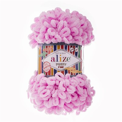 Пряжа Alize Puffy Fine 100% микрополиэстер 100г/14м №194 Розовый 12333 - фото 10401