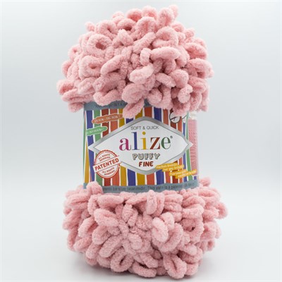 Пряжа Alize Puffy Fine 100% микрополиэстер 100г/14м №161 Пудра 1409 - фото 10409