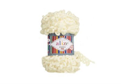 Пряжа Alize Puffy Fine 100% микрополиэстер 100г/14м №62 Св. молочный 20291 - фото 10418