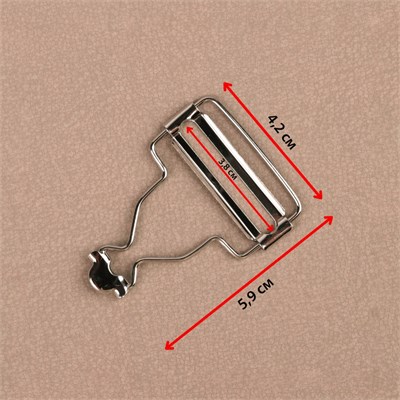 Застёжка д/комбинезона, 38мм, 2шт, цв. серебро 24499 - фото 10629