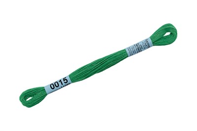 Нитки д/вышивания "Gamma" мулине 100% хлопок 8м №0015 св.зеленый 2 - фото 10696