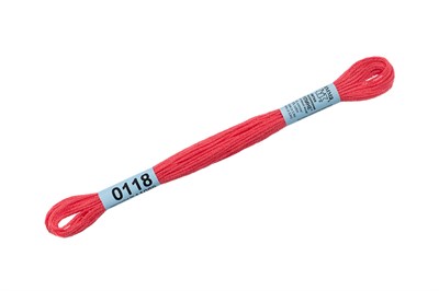 Нитки д/вышивания "Gamma" мулине 100% хлопок 8м №0118 розово-красный 21763 - фото 10764