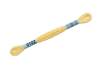 Нитки д/вышивания "Gamma" мулине 100% хлопок 8м №0102 св.лимонный 21770 - фото 10777
