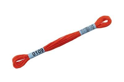 Нитки д/вышивания "Gamma" мулине 100% хлопок 8м №0109 морковный 21868 - фото 10782