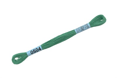 Нитки д/вышивания "Gamma" мулине 100% хлопок 8м №0504 зеленый 21706 - фото 10814