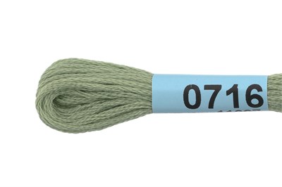 Нитки д/вышивания "Gamma" мулине 100% хлопок 8м №0716 фисташковый 21699 - фото 10847