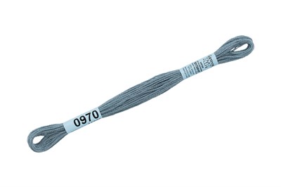 Нитки д/вышивания "Gamma" мулине 100% хлопок 8м №0970 серый 11910 - фото 10898