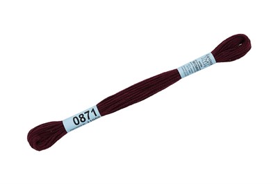 Нитки д/вышивания "Gamma" мулине 100% хлопок 8м №0871 т.бордовый 15980 - фото 10933
