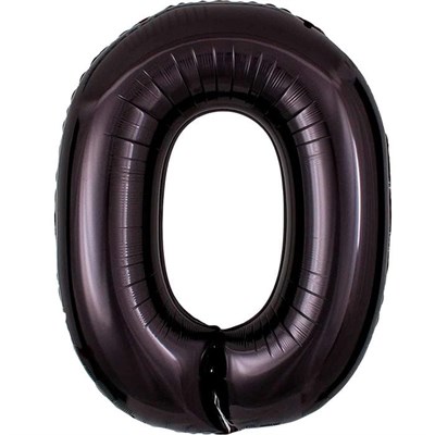 Шар фольгированный Цифра 0 40"(101,6см) цв. чёрный 5770 - фото 11114
