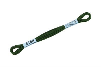 Нитки д/вышивания "Gamma" мулине 100% хлопок 8м №3154 зеленый-хаки 5449 - фото 11172