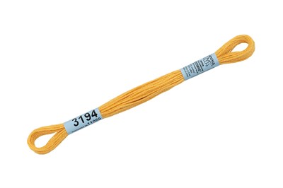 Нитки д/вышивания "Gamma" мулине 100% хлопок 8м №3194 желтый 257 - фото 11219