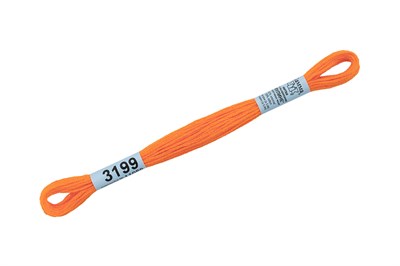 Нитки д/вышивания "Gamma" мулине 100% хлопок 8м №3199 яр.оранжевый 12159 - фото 11221