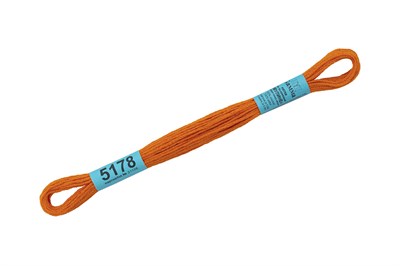 Нитки д/вышивания "Gamma" мулине 100% хлопок 8м №5178 оранжевый 5755 - фото 11331