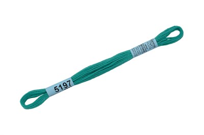 Нитки д/вышивания "Gamma" мулине 100% хлопок 8м №5197 бирюзовый 1268 - фото 11345