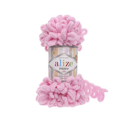 Пряжа Alize Puffy 100% Микрополиэстер 100гр №185, розовый 102500 - фото 11673