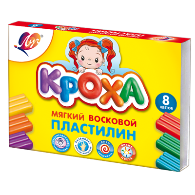 Пластилин мягкий Луч Кроха восковой 8 цветов х 15 гр. 102883 - фото 12376