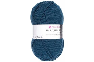 Пехорка Народная 100гр 30% шерсть/70% акрил цв.255 Джинсовый  34342 - фото 13707
