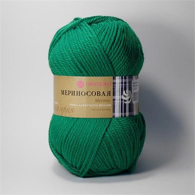 Пехорка Мериносовая 100гр 50% шерсть 50% акрил цв. Изумруд 335 34308 - фото 13709
