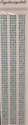 Стразы клеевые на планшетке бирюзовые с огранкой 31,5 см*7 см 32984 - фото 15086
