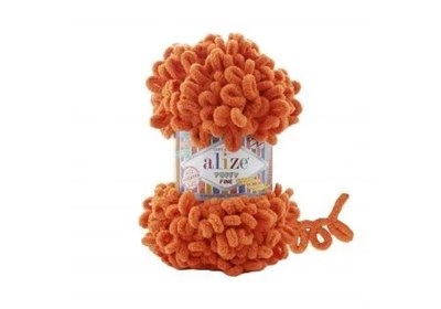 Пряжа Alize Puffy Fine 100% микрополиэстер 100г/14м №06 Апельсиновый 104346 - фото 15416