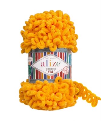 Пряжа Alize Puffy Fine 100% микрополиэстер 100г/14м №82 Темно-желтый 104348 - фото 15418