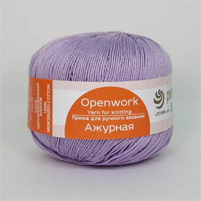 Пехорка Ажурная 100% хлопок 50гр цв. 22 сирень 33004 - фото 15843