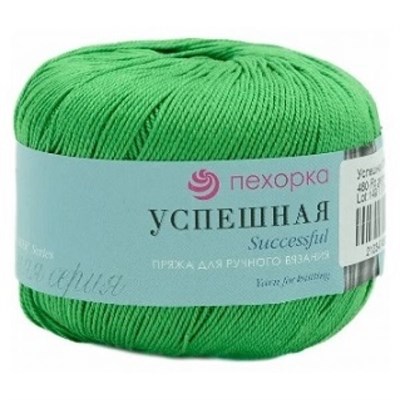 Пехорка Успешная 100% хлопок 50гр цв. 480 яр. зелень 104645 - фото 15941