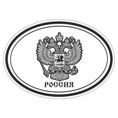 Наклейка на авто "РОССИЯ - герб", 190*120мм 104718 - фото 16088