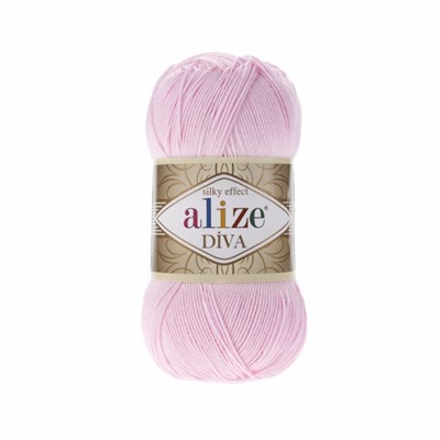 Пряжа Alize Diva 100% микрофибра цв.185 Св.розовый 104914 - фото 16360