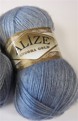 Пряжа Alize Angora gold 80% акрил/20% шерсть 100гр, цв.221 Св.джинсовый меланж - фото 16384