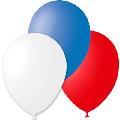 Шар воздушный 12" «Триколор», пастель, н-р 3шт 105838 - фото 17585