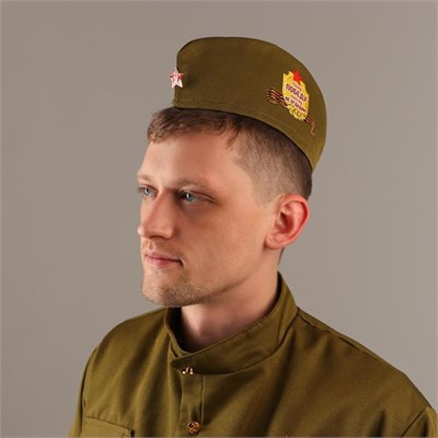 Пилотка военного для взрослых + термонаклейка 105921 - фото 17710