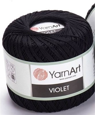 Пряжа YarnArt Violet 100% хлопок 50гр, Цв.999 Черный 106149 - фото 17999