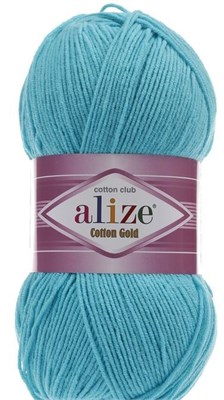 Пряжа Alize cotton gold 55% хлопок/45% акрил №287 Св.бирюза - фото 18070