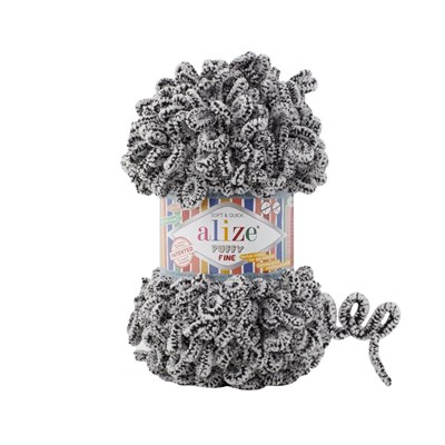 Пряжа Alize Puffy Fine 100% микрополиэстер 100г/14м №833 Панда 106222 - фото 18559