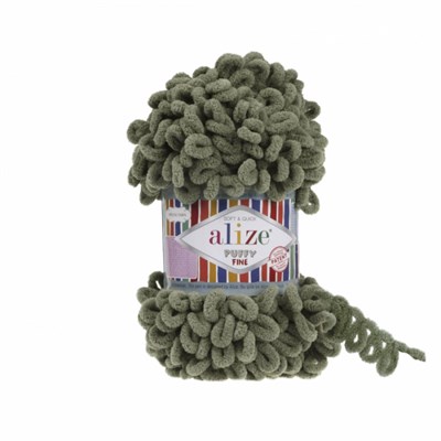Пряжа Alize Puffy Fine 100% микрополиэстер 100г/14м №03 Хаки 106223 - фото 18560