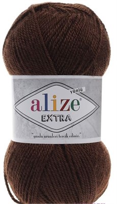 Пряжа Alize Extra 90% акрил/10% шерсть 100гр/220м №26 Коричневый 106401 - фото 18610