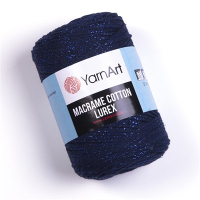 Пряжа YarnArt Macrame Cotton Lurex 75% хлопок/13% полиэстер/12% металлик 250г №740 Т.синий - фото 18800