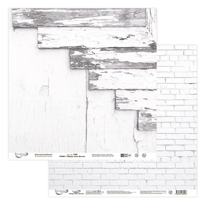 Бумага д/скрапа "Mr.Painter" PSR 190908 "Вокруг меня. Белый 1" 190 г/кв.м 30.5*30.5см 25929 - фото 19236