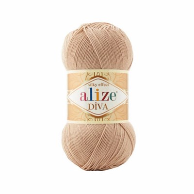 Пряжа Alize Diva 100% микрофибра цв.879 Бежевый - фото 20554