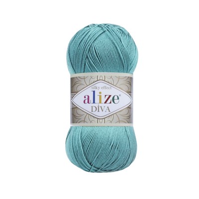 Пряжа Alize Diva 100% микрофибра цв.376 Св.бирюза 108270 - фото 20558