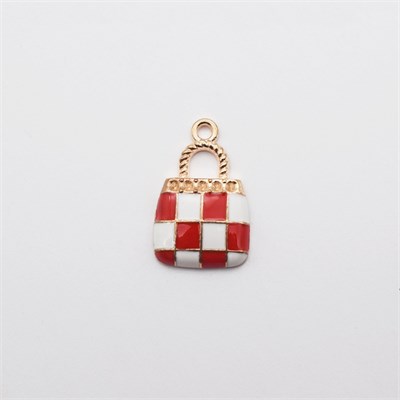 Подвеска Сумка шахматка (красный) 1,3*2,1см, 1 шт  109791 - фото 22498