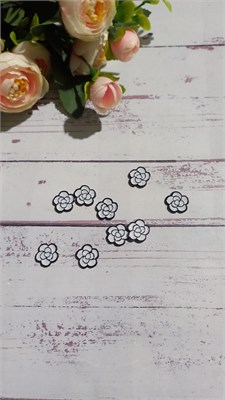 Декор акриловый Цветок (белый) 1,5х1,6см ,1шт  110357 - фото 23255