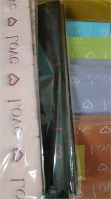 Пленка для цветов упаковочная 55*55см двухстор Love 1л цв фиолетовый 110512 - фото 23405