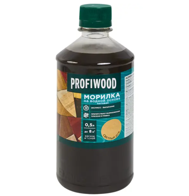 Морилка PROFIWOOD на водной основе, 0,5л, Светлый дуб 111559 - фото 24655