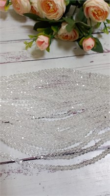 Бусины "хрусталь" 8мм, нить 43-45см Цв. прозрачный 112014 - фото 25296