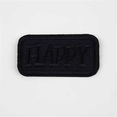 Термоаппликация «Happy», 5*2,7см, цв чёрный 113048 - фото 26486
