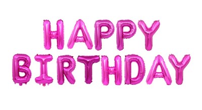 Н-р фольгированных шаров букв "Happy Birthday" 16" цвет фуксия 113151 - фото 26592